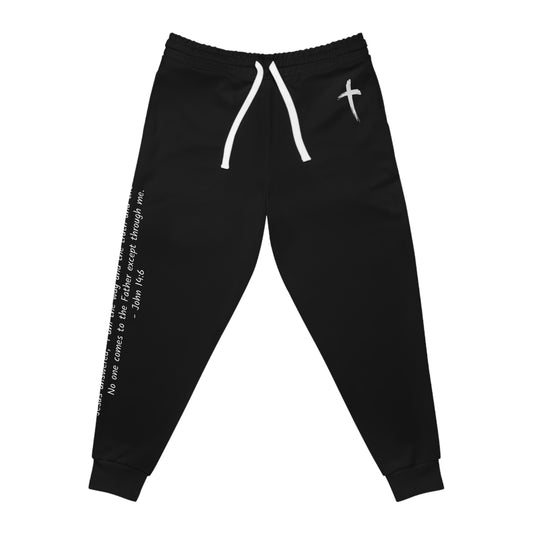 John 14:6 Graphic Cross Black Athletic Joggers