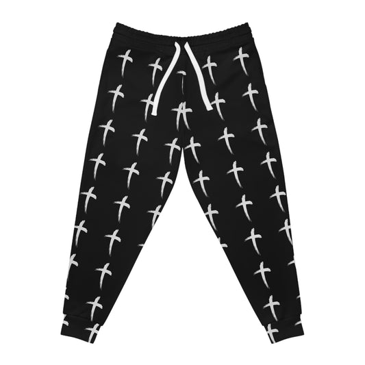 Graphic Cross Multi Cross Black Athletic Joggers